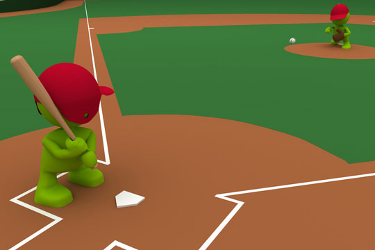 baseball pitcher and batter